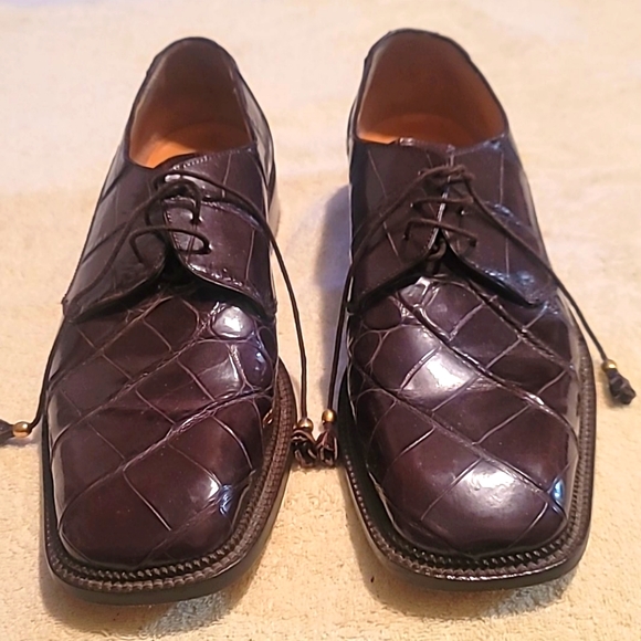 Brass boot mens alligator shoes - Picture 1 of 6